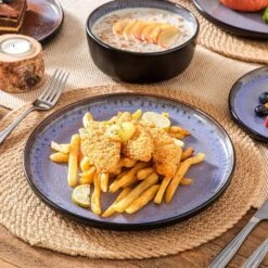 Series Amber 12-Piece Purple And Black Stoneware Dinnerware Set Service For 4 Bowls And Plates Dining Set Tableware -Vancasso Shop purple and black vancasso dinnerware sets vc amber v 12 66 1000