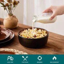 Series Amber 16-Piece Red And Black Stoneware Dinnerware Set Service For 4 Bowls And Plates Dining Set Tableware -Vancasso Shop red and black vancasso dinnerware sets vc amber r 16 1f 1000