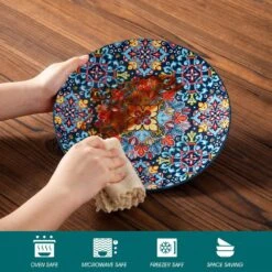 12-Piece Red Porcelain Dinnerware Set Service For 4 Dining Set With Dinner Plates Dessert Plates And Bowls -Vancasso Shop red and blue vancasso dinnerware sets vc simi d12 04 1f 1000