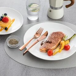 24-Piece Rose Gold Stainless Steel Flatware Set Silverware Set Serving Set Service For 6 -Vancasso Shop rose gold vancasso serving sets vs sw a24 r fa 1000