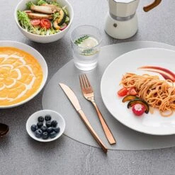 30-Piece Rose Gold Stainless Steel Flatware Set Serving Set Silverware Set Service For 6 -Vancasso Shop rose gold vancasso serving sets vs sw a30 r 44 1000