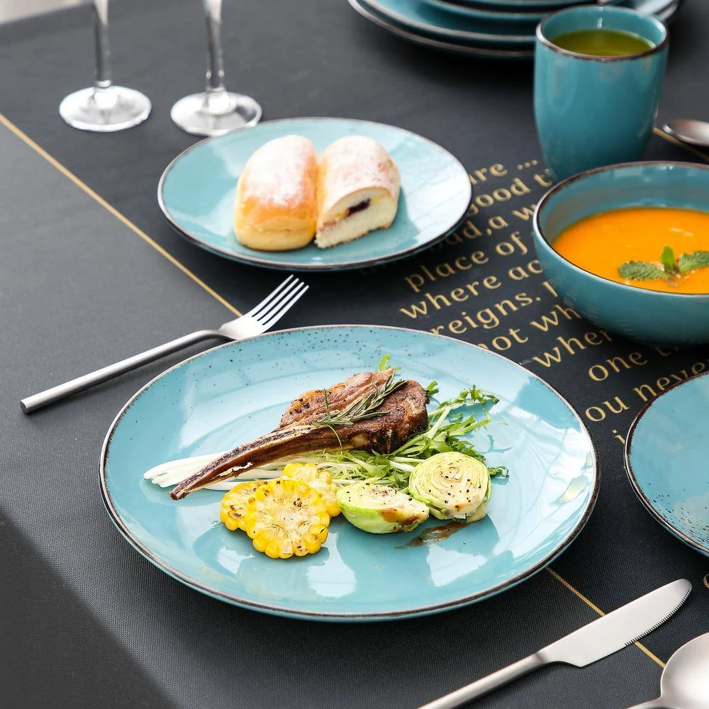 Navia 16-Piece Vintage Oceano Sea Blue Stoneware Dinnerware Set (Service For 4) 7 Navia 16-Piece Vintage Oceano Sea Blue Stoneware Dinnerware Set (Service For 4) - Image 5