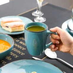 Navia 16-Piece Vintage Oceano Sea Blue Stoneware Dinnerware Set (Service For 4) 15 Navia 16-Piece Vintage Oceano Sea Blue Stoneware Dinnerware Set (Service For 4) -Vancasso Shop sea blue vancasso dinnerware sets vc navia 6 sl fa 1000