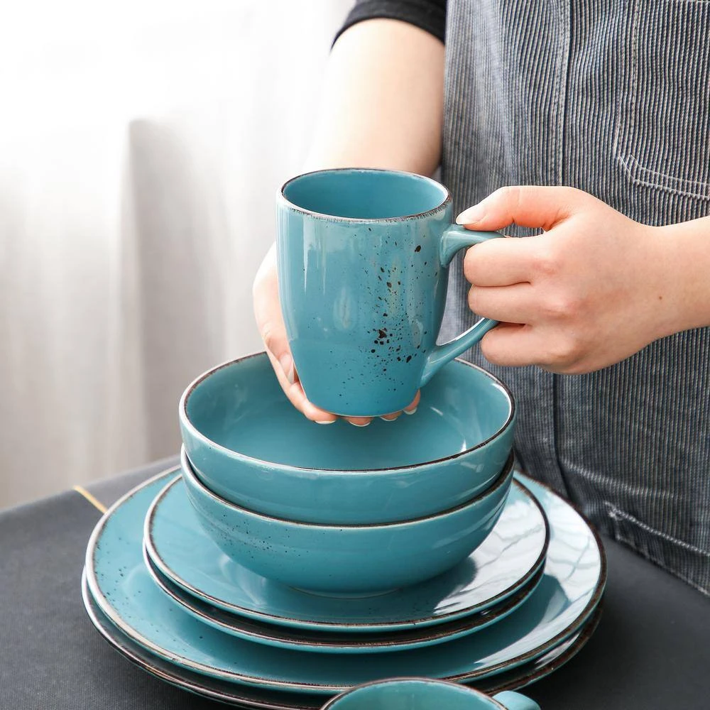 Navia Oceano Sea Blue 32-Piece Ceramic Dinnerware Set With Dinner Plate, Dessert Plate, Cereal Bowl, Mug (Service For 8) 10 Navia Oceano Sea Blue 32-Piece Ceramic Dinnerware Set With Dinner Plate, Dessert Plate, Cereal Bowl, Mug (Service For 8) - Image 8