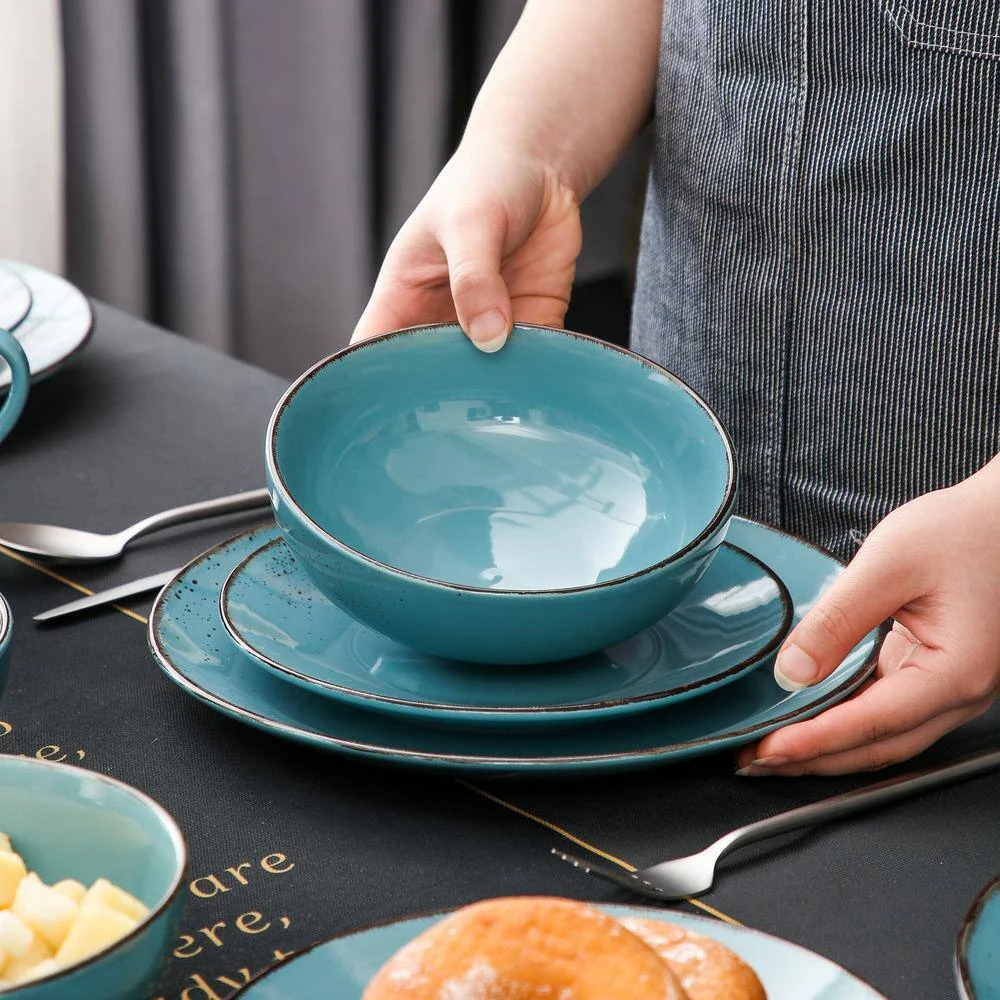 Navia Oceano Sea Blue 32-Piece Ceramic Dinnerware Set With Dinner Plate, Dessert Plate, Cereal Bowl, Mug (Service For 8) 7 Navia Oceano Sea Blue 32-Piece Ceramic Dinnerware Set With Dinner Plate, Dessert Plate, Cereal Bowl, Mug (Service For 8) - Image 5