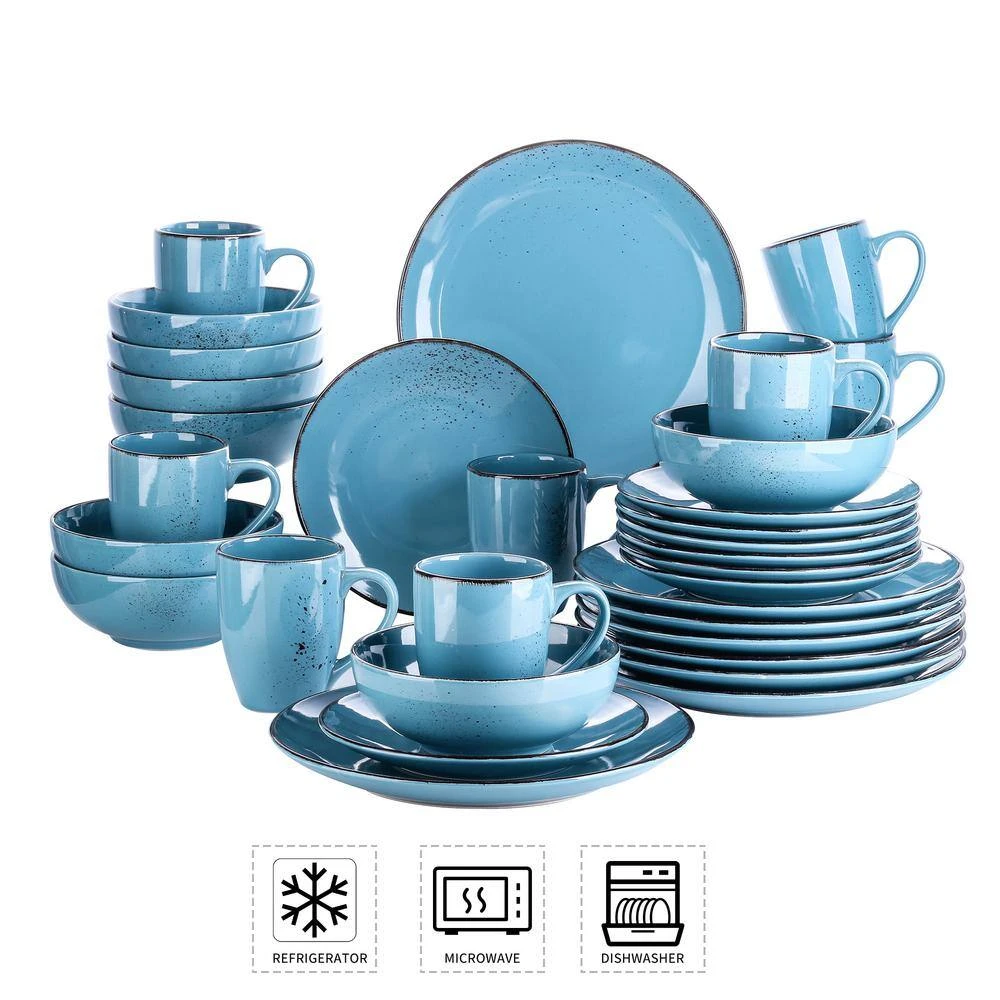 Navia Oceano Sea Blue 32-Piece Ceramic Dinnerware Set With Dinner Plate, Dessert Plate, Cereal Bowl, Mug (Service For 8) 5 Navia Oceano Sea Blue 32-Piece Ceramic Dinnerware Set With Dinner Plate, Dessert Plate, Cereal Bowl, Mug (Service For 8) - Image 3