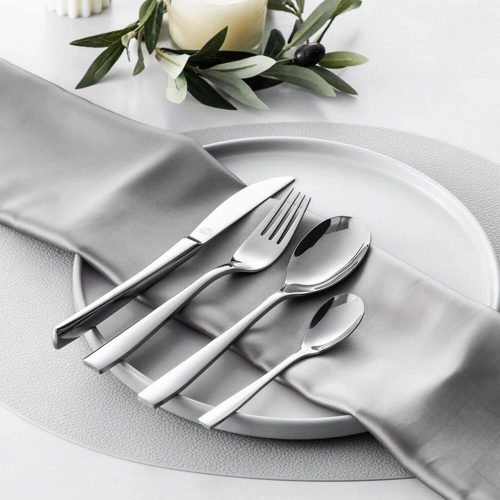 24-Piece Silver Stainless Steel Flatware Set Silverware Set Serving Set Service For 6 11 24-Piece Silver Stainless Steel Flatware Set Silverware Set Serving Set Service For 6 - Image 9