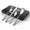 24-Piece Silver Stainless Steel Flatware Set Silverware Set Serving Set Service For 6 -Vancasso Shop silver vancasso serving sets vs sw a24 s 64 1000