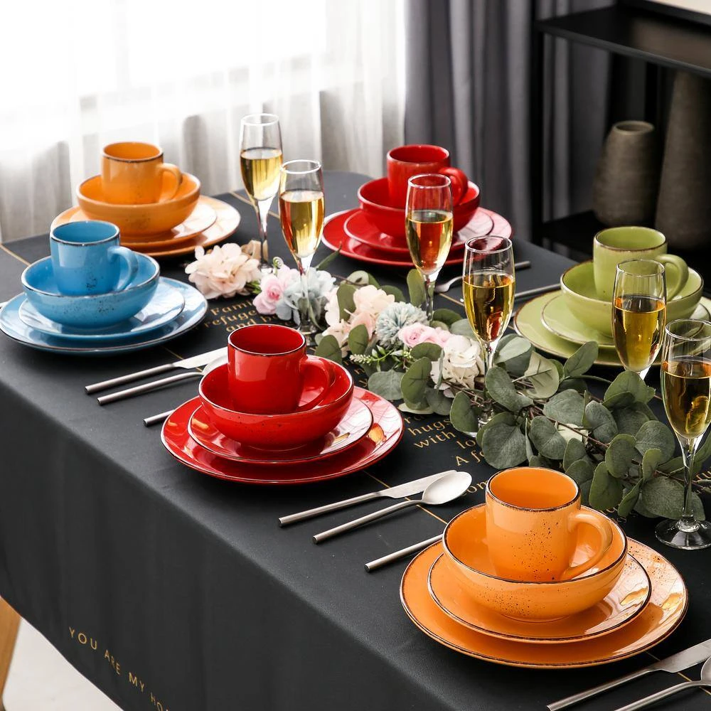 Navia Tropical Multi-colors 32-Piece Stoneware Dinnerware Sets With Dinner, Dessert Plate, Bowl, Mug (Service For 8) 9 Navia Tropical Multi-colors 32-Piece Stoneware Dinnerware Sets With Dinner, Dessert Plate, Bowl, Mug (Service For 8) - Image 7