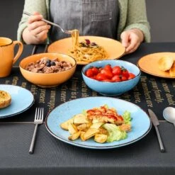 Navia Tropical Multi-colors 32-Piece Stoneware Dinnerware Sets With Dinner, Dessert Plate, Bowl, Mug (Service For 8) 15 Navia Tropical Multi-colors 32-Piece Stoneware Dinnerware Sets With Dinner, Dessert Plate, Bowl, Mug (Service For 8) -Vancasso Shop tropical vancasso dinnerware sets vc navia 16 sl 2 fa 1000