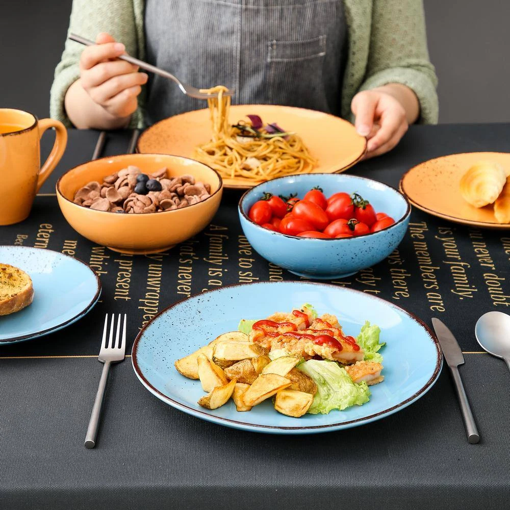 Navia Tropical Multi-colors 32-Piece Stoneware Dinnerware Sets With Dinner, Dessert Plate, Bowl, Mug (Service For 8) 8 Navia Tropical Multi-colors 32-Piece Stoneware Dinnerware Sets With Dinner, Dessert Plate, Bowl, Mug (Service For 8) - Image 6