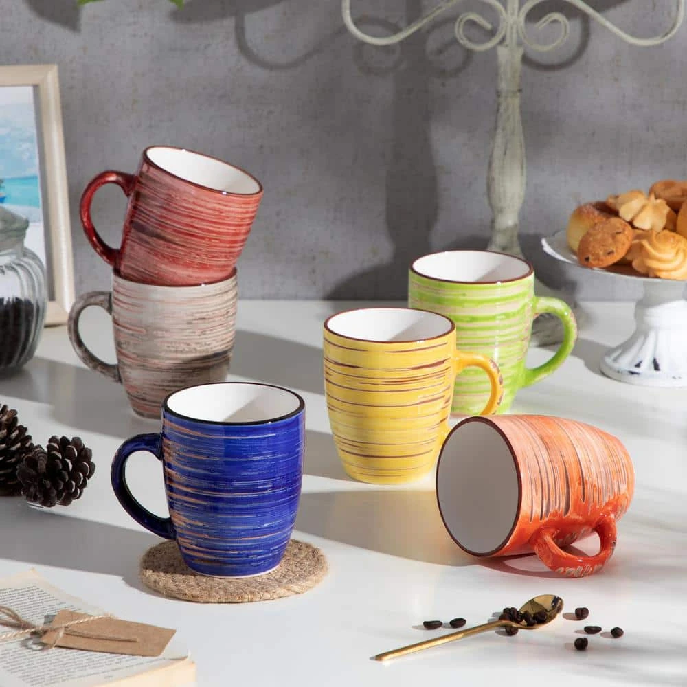Albero 12 Oz. Assorted Colors Stoneware Coffee Mug (Set Of 6) 11 Albero 12 Oz. Assorted Colors Stoneware Coffee Mug (Set Of 6) - Image 9