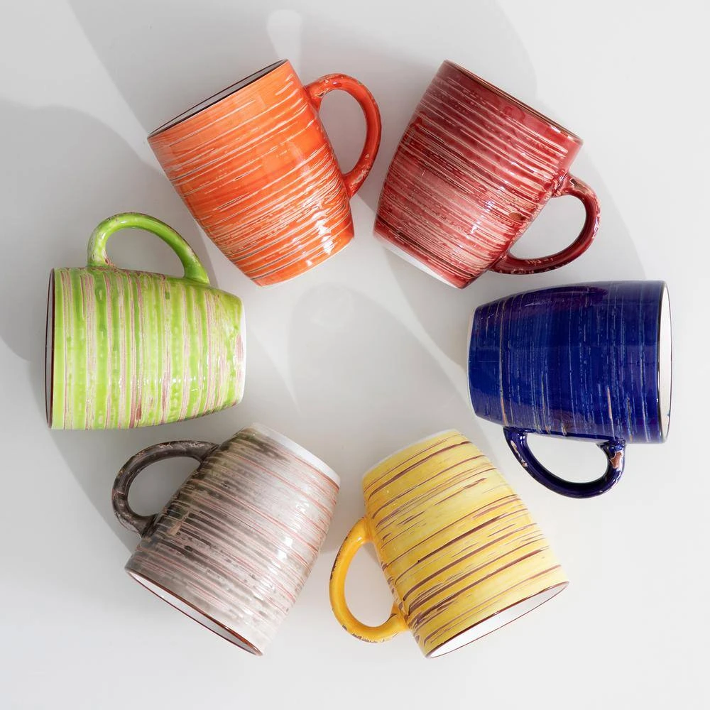 Albero 12 Oz. Assorted Colors Stoneware Coffee Mug (Set Of 6) 6 Albero 12 Oz. Assorted Colors Stoneware Coffee Mug (Set Of 6) - Image 4