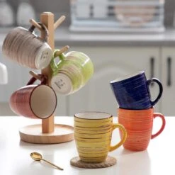 Albero 12 Oz. Assorted Colors Stoneware Coffee Mug (Set Of 6) 13 Albero 12 Oz. Assorted Colors Stoneware Coffee Mug (Set Of 6) -Vancasso Shop vancasso coffee cups mugs vc albero mk c3 1000