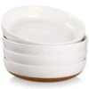 48 Fl. Oz. White And Khaki Stoneware Pasta Bowls Set Of 4 Soup Bowls Salad Bowls -Vancasso Shop white and khaki vancasso bowls tara 4pb 64 1000