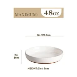 48 Fl. Oz. White And Khaki Stoneware Pasta Bowls Set Of 4 Soup Bowls Salad Bowls -Vancasso Shop white and khaki vancasso bowls tara 4pb c3 1000