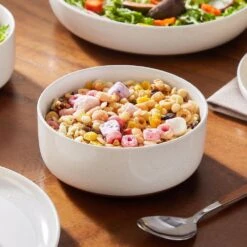 16-Piece White And Khaki Stoneware Dinnerware Set Service For 4 Bowls And Plates Dining Set Tableware -Vancasso Shop white and khaki vancasso dinnerware sets tara h16 d4 1000