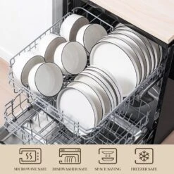 18-Piece White Black Rim Porcelain Dinnerware Set Service For 6 Tableware With Dinner Plates Dessert Plates And Bowls 20 18-Piece White Black Rim Porcelain Dinnerware Set Service For 6 Tableware With Dinner Plates Dessert Plates And Bowls -Vancasso Shop white black rim vancasso dinnerware sets leah 18 bt 1f 1000