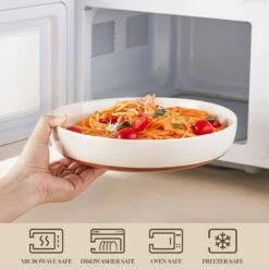 48 Fl. Oz. Multicolored Stoneware Pasta Bowls Set Of 4 Soup Bowls Salad Bowls -Vancasso Shop white dark gray light gray pink vancasso bowls tara 4pb m 1f 1000