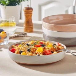 48 Fl. Oz. Multicolored Stoneware Pasta Bowls Set Of 4 Soup Bowls Salad Bowls -Vancasso Shop white dark gray light gray pink vancasso bowls tara 4pb m fa 1000