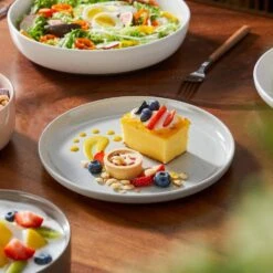 16-Piece Multicolored Stoneware Dinnerware Set Service For 4 Bowls And Plates Dining Set Tableware -Vancasso Shop white dark gray light gray pink vancasso dinnerware sets tara h16 m 40 1000