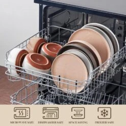 16-Piece Multicolored Stoneware Dinnerware Set Service For 4 Bowls And Plates Dining Set Tableware -Vancasso Shop white dark gray light gray pink vancasso dinnerware sets tara h16 m 44 1000