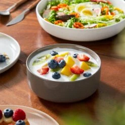 16-Piece Multicolored Stoneware Dinnerware Set Service For 4 Bowls And Plates Dining Set Tableware -Vancasso Shop white dark gray light gray pink vancasso dinnerware sets tara h16 m d4 1000