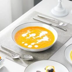 24-Piece Black Rim White Gourmet Porcelain Dinnerware Set Service For 6-Bowls And Plates Set Round Tableware Set -Vancasso Shop white vancasso dinnerware sets amelia 24 bt d4 1000