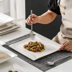 Carina 30-Piece Casual Ivory White Porcelain Dinnerware Set (Service For 6) -Vancasso Shop white vancasso dinnerware sets carina 30 4f 1000