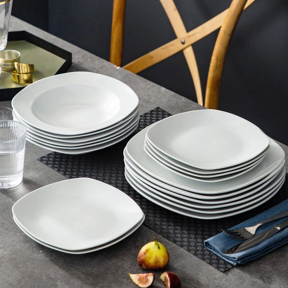 Elisa 18-Piece White Porcelain Dinnerware Set (Service For 6) 4 Elisa 18-Piece White Porcelain Dinnerware Set (Service For 6) - Image 2