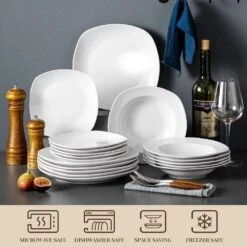 Elisa 18-Piece White Porcelain Dinnerware Set (Service For 6) 15 Elisa 18-Piece White Porcelain Dinnerware Set (Service For 6) -Vancasso Shop white vancasso dinnerware sets elisa 18 44 1000