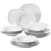 Elisa 18-Piece White Porcelain Dinnerware Set (Service For 6)