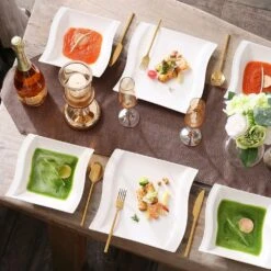 Flora 18-Piece Porcelain Dinnerware Set (Service For 6) -Vancasso Shop white vancasso dinnerware sets flora 18 fa 1000