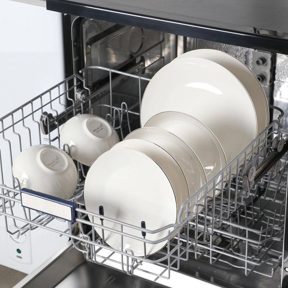 Jera 16-Piece White With Gold Trim Bone China Dinnerware Set (Service For 4) 9 Jera 16-Piece White With Gold Trim Bone China Dinnerware Set (Service For 4) - Image 7