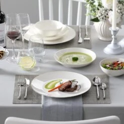 Jera 16-Piece White With Gold Trim Bone China Dinnerware Set (Service For 4) 15 Jera 16-Piece White With Gold Trim Bone China Dinnerware Set (Service For 4) -Vancasso Shop white vancasso dinnerware sets jera 16 gt fa 1000