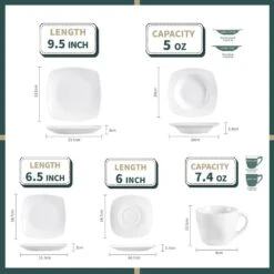 Julia 30-Piece Casual Ivory White Porcelain Dinnerware Set (Service For 6) -Vancasso Shop white vancasso dinnerware sets julia 30 1d 1000