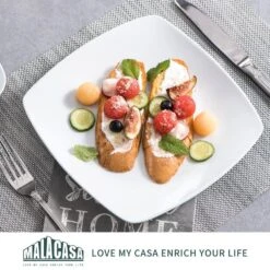 Julia 30-Piece Casual Ivory White Porcelain Dinnerware Set (Service For 6) -Vancasso Shop white vancasso dinnerware sets julia 30 1f 1000