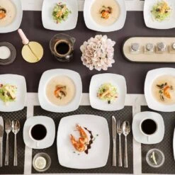 Julia 30-Piece Casual Ivory White Porcelain Dinnerware Set (Service For 6) -Vancasso Shop white vancasso dinnerware sets julia 30 77 1000