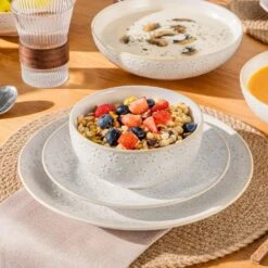 16-Piece White Stoneware Dinnerware Set Service For 4-Embossed Star-shape Floral Pattern Bowls And Plates Set -Vancasso Shop white vancasso dinnerware sets lydia sl w 01 d4 1000