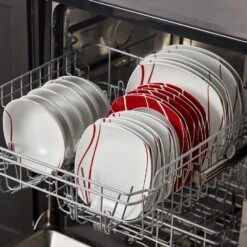 24-Piece White Porcelain Dinnerware Set (Service For 6) Red Stripes Bowls And Plates Set Tableware Dishware Set 22 24-Piece White Porcelain Dinnerware Set (Service For 6) Red Stripes Bowls And Plates Set Tableware Dishware Set -Vancasso Shop white with red stripes vancasso dinnerware sets felisa 24 fa 1000