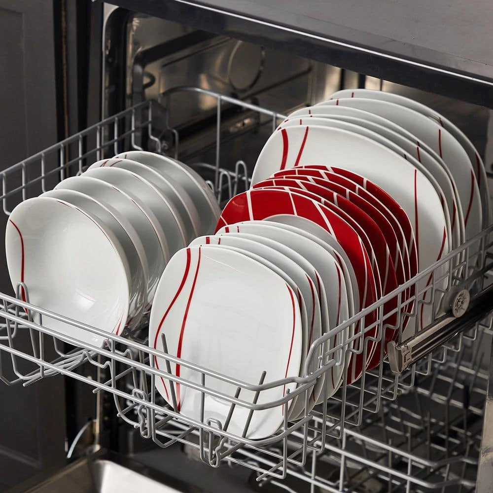 24-Piece White Porcelain Dinnerware Set (Service For 6) Red Stripes Bowls And Plates Set Tableware Dishware Set 11 24-Piece White Porcelain Dinnerware Set (Service For 6) Red Stripes Bowls And Plates Set Tableware Dishware Set - Image 9