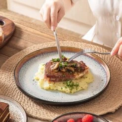 Series Amber 12-Piece Yellow And Black Stoneware Dinnerware Set Service For 4 Bowls And Plates Dining Set Tableware -Vancasso Shop yellow and black vancasso dinnerware sets vc amber y 12 66 1000