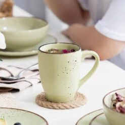 Navia 16-Piece Prato Kelly Stoneware Dinnerware Set (Service For 4) -Vancasso Shop yellow green vancasso dinnerware sets vc navia 11 sl 44 1000